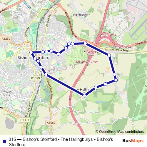 315 bus Line Map