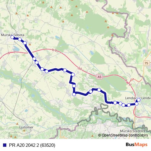 PR A20 2042 2 (63520) bus Line Map
