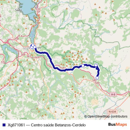 Xg871061 bus Line Map