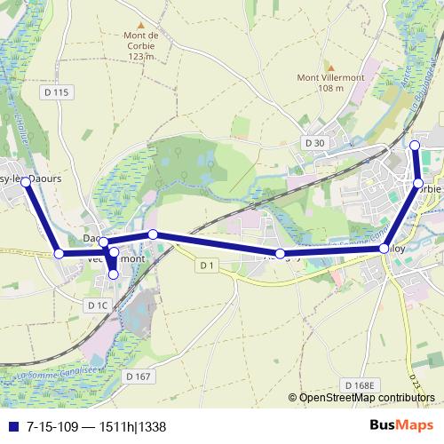 7-15-109 bus Line Map