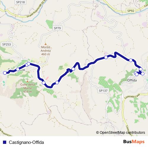 Castignano-Offida bus Line Map