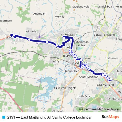 2191 bus Line Map