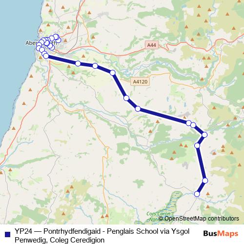 YP24 bus Line Map