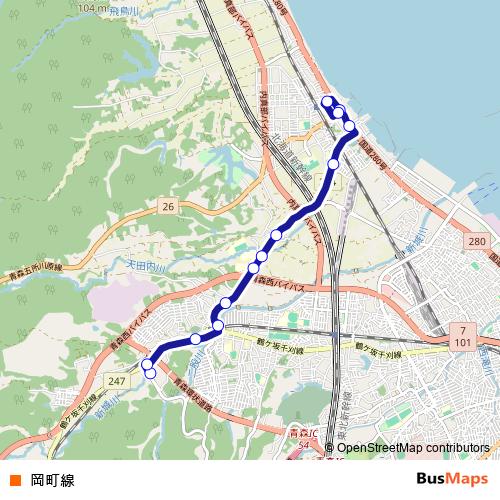 岡町線 bus Line Map