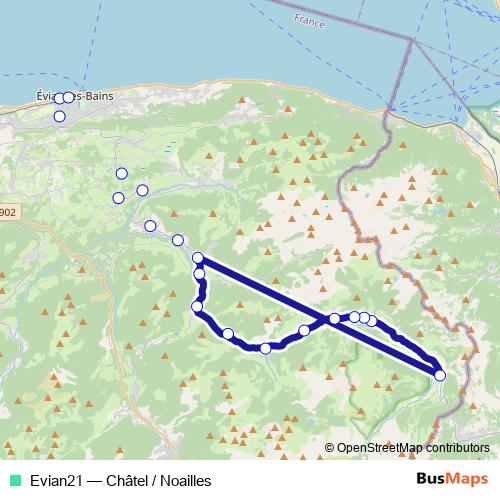 Evian21 bus Line Map