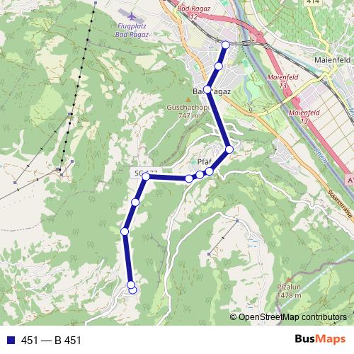 451 bus Line Map