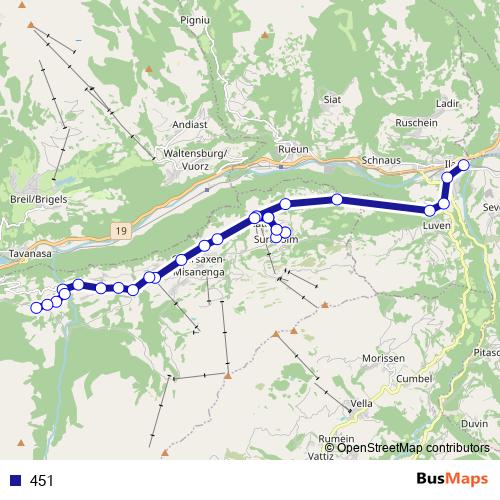 451 bus Line Map