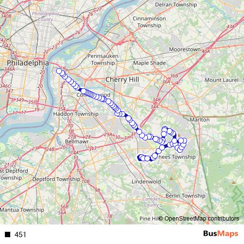 451 bus Line Map