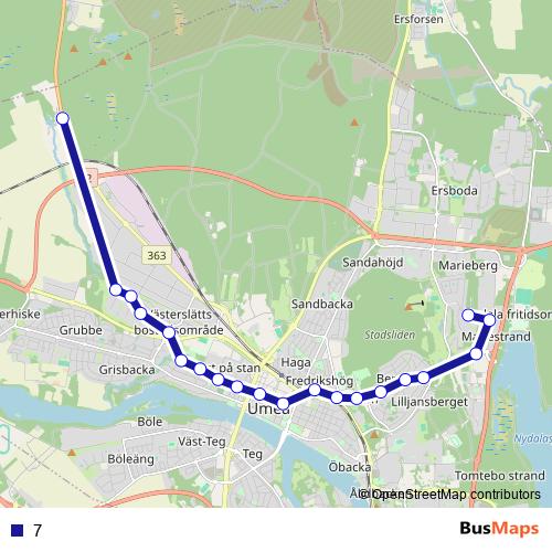 7 bus Line Map