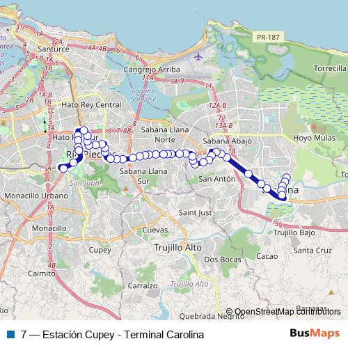 7 bus Line Map