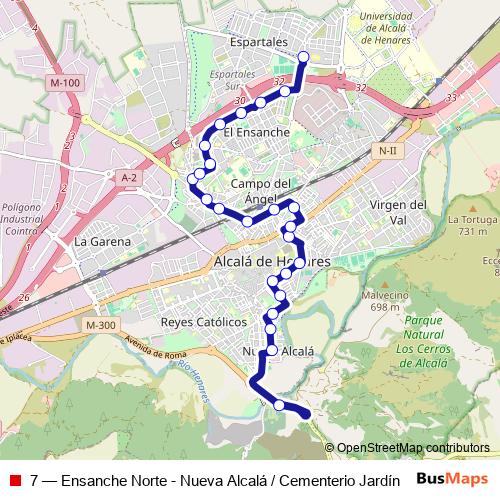 7 bus Line Map
