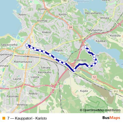 7 bus Line Map