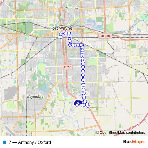 7 bus Line Map