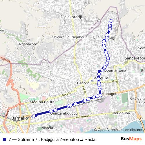 7 bus Line Map