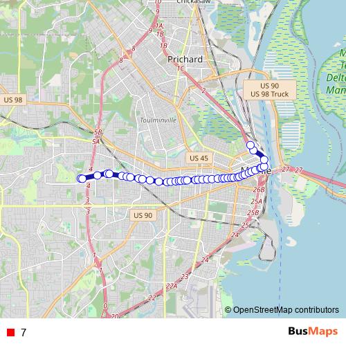 7 bus Line Map