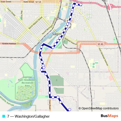 7 bus Line Map