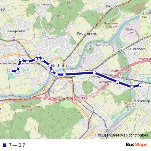 7 bus Line Map