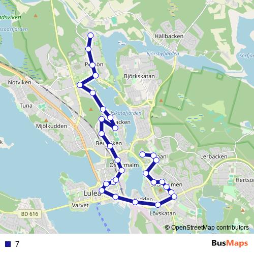 7 bus Line Map