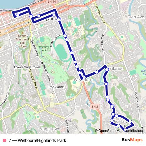 7 bus Line Map