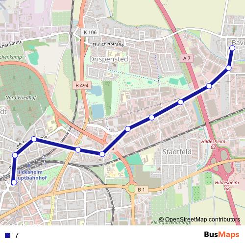 7 bus Line Map