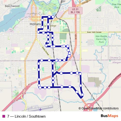 7 bus Line Map