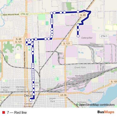 7 bus Line Map