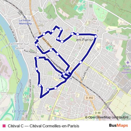 Citéval C bus Line Map