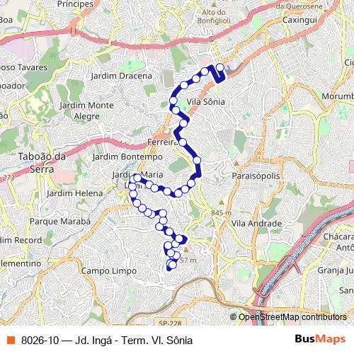 8026-10 bus Line Map
