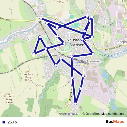 263 b bus Line Map