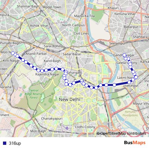 316up bus Line Map
