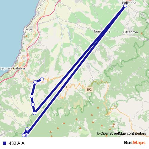 432 A A bus Line Map