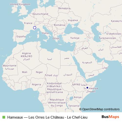 Hameaux bus Line Map