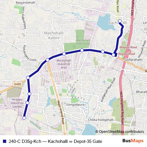 240-C D35g-Kch bus Line Map