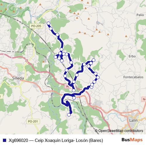 Xg696020 bus Line Map