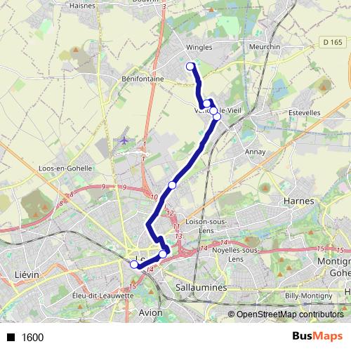 1600 bus Line Map