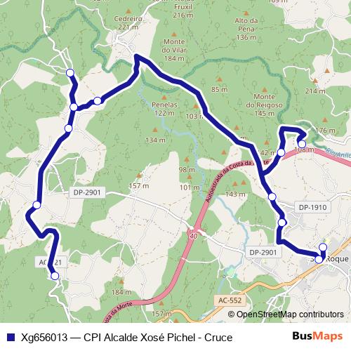 Xg656013 bus Line Map