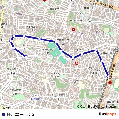 Nichi22 bus Line Map