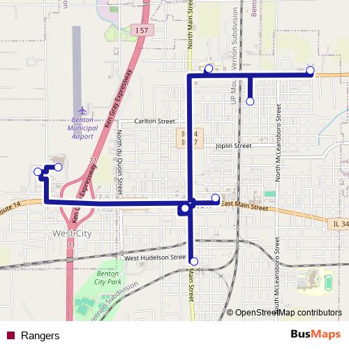 Rangers bus Line Map