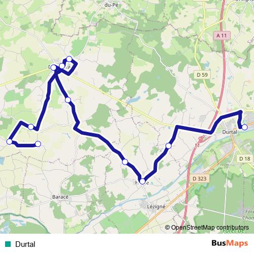 Durtal bus Line Map