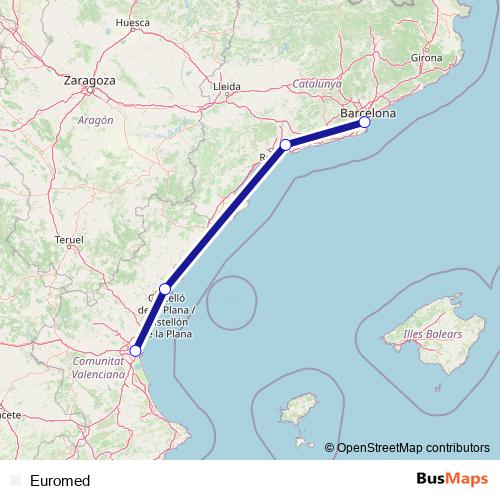 Euromed rail Line Map