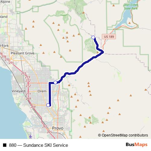 880 bus Line Map