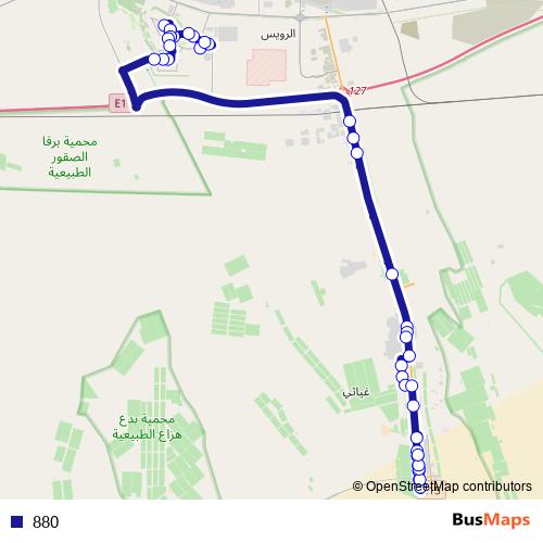 880 bus Line Map