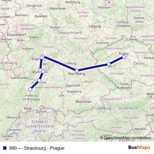 880 bus Line Map