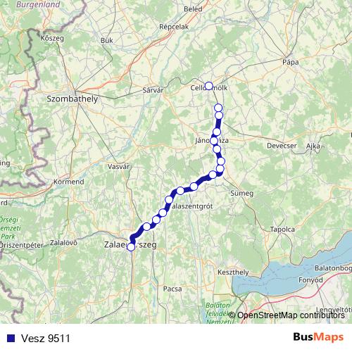 Vesz 9511 rail Line Map