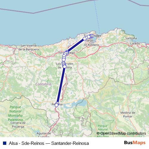 Alsa - Sde-Reinos bus Line Map