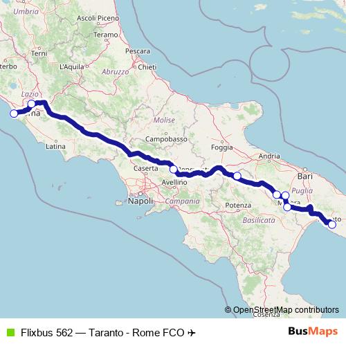 Flixbus 562 bus Line Map