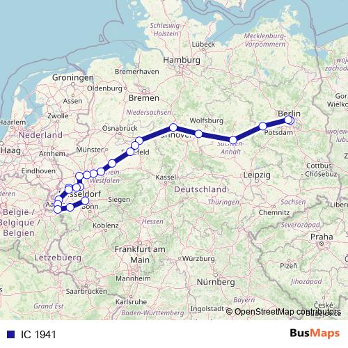 IC 1941 rail Line Map