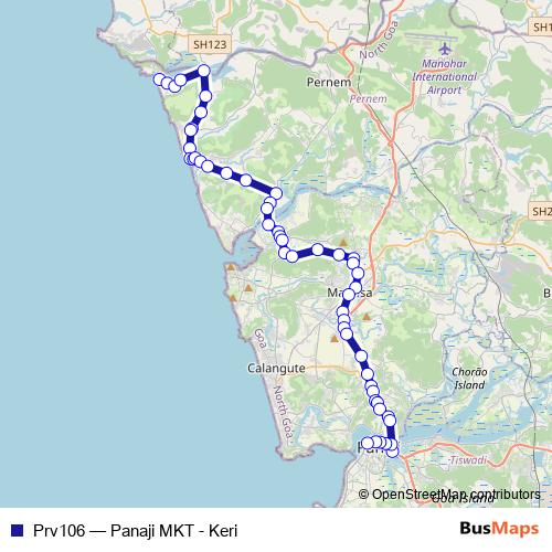 Prv106 bus Line Map