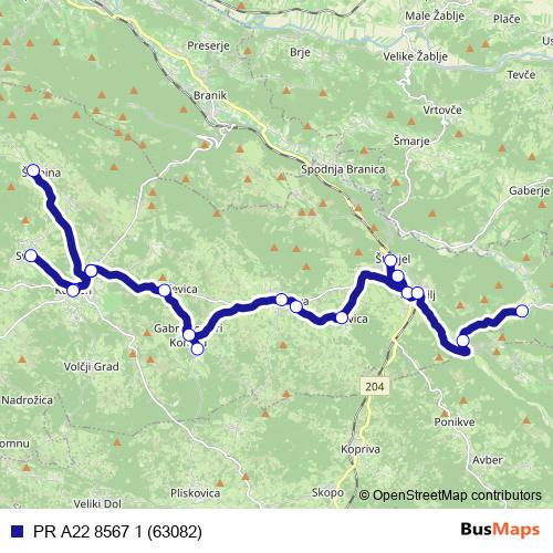 PR A22 8567 1 (63082) bus Line Map