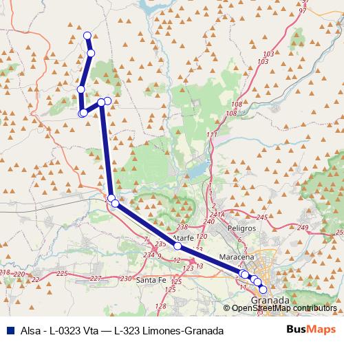 Alsa - L-0323 Vta bus Line Map